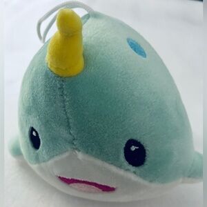 Fiesta Plush Narwhal - Mint Green and Yellow